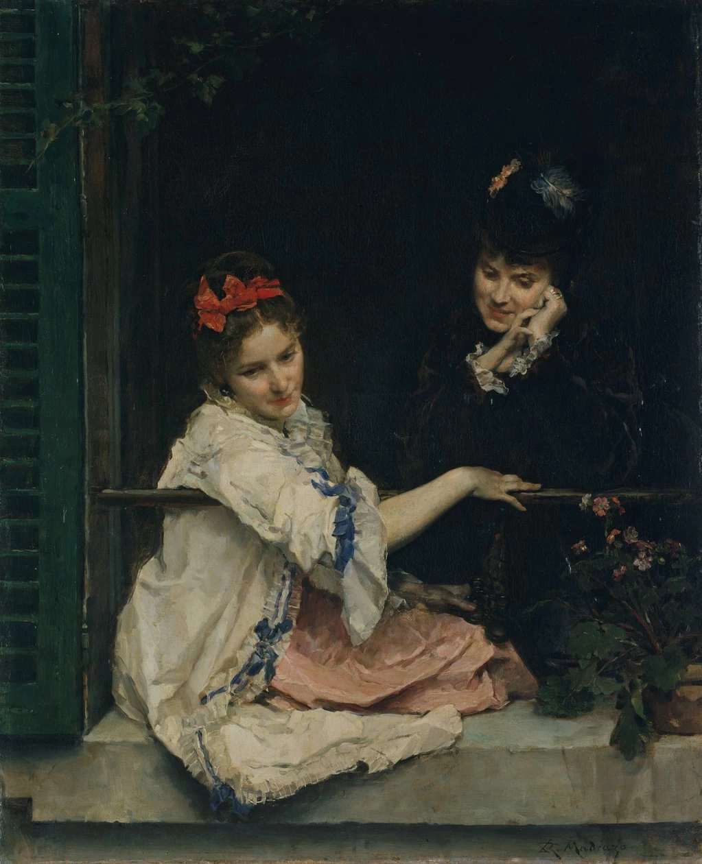 Raimundo Madrazo - Ragazze alla finestra, ca. 1875